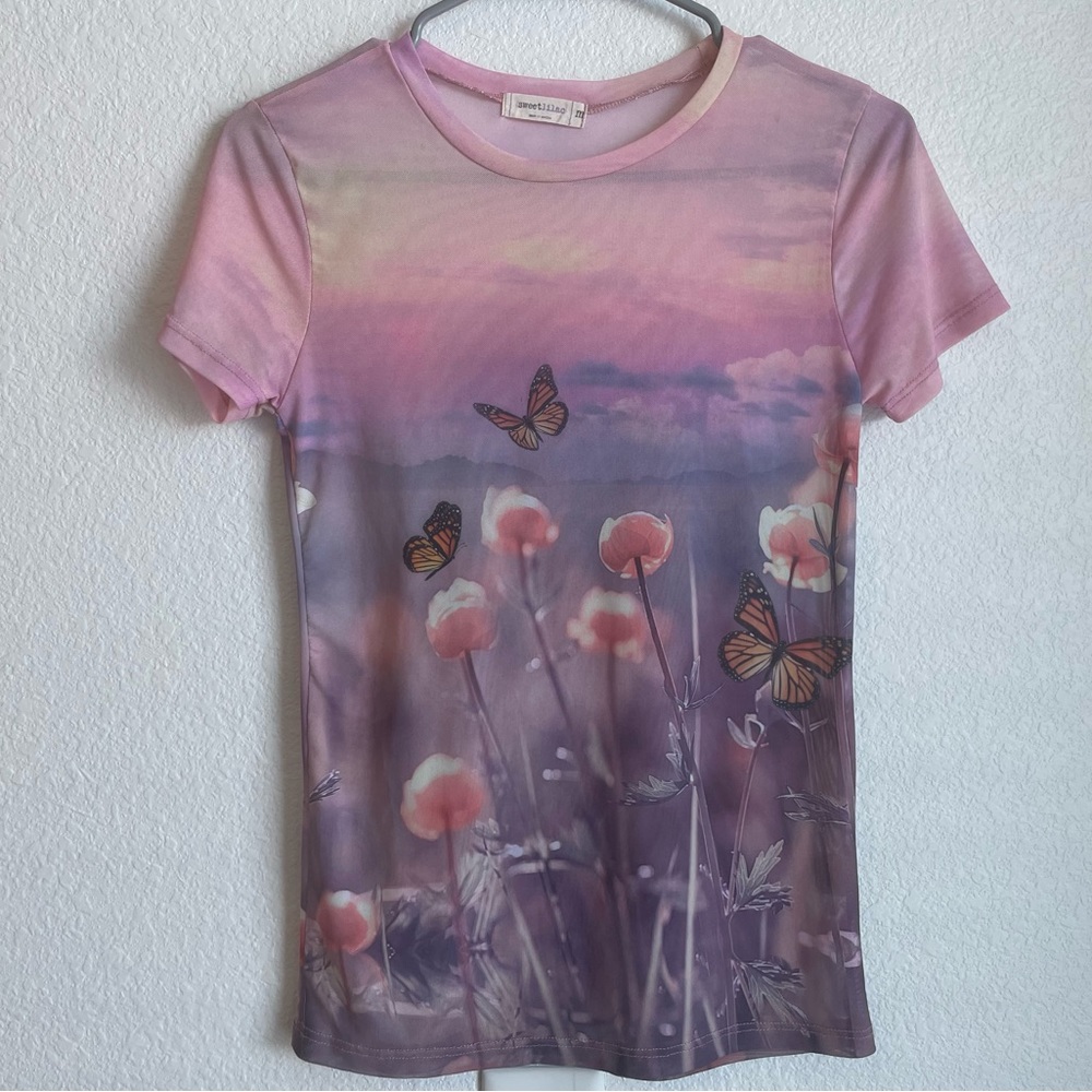 SUNSET MESH TOP💜